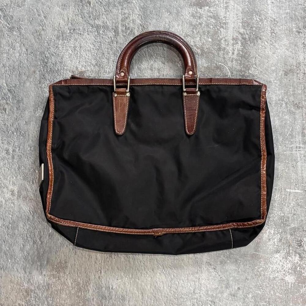 Black Leather and Nylon Tote Bag! Orobianco